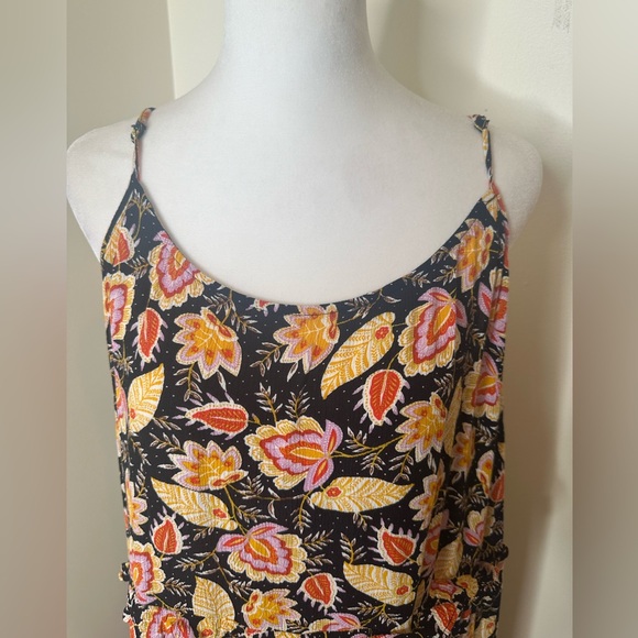 Loft Beach Floral Ruffle Tiered Maxi Dress Coverup Size XL - Picture 4 of 9